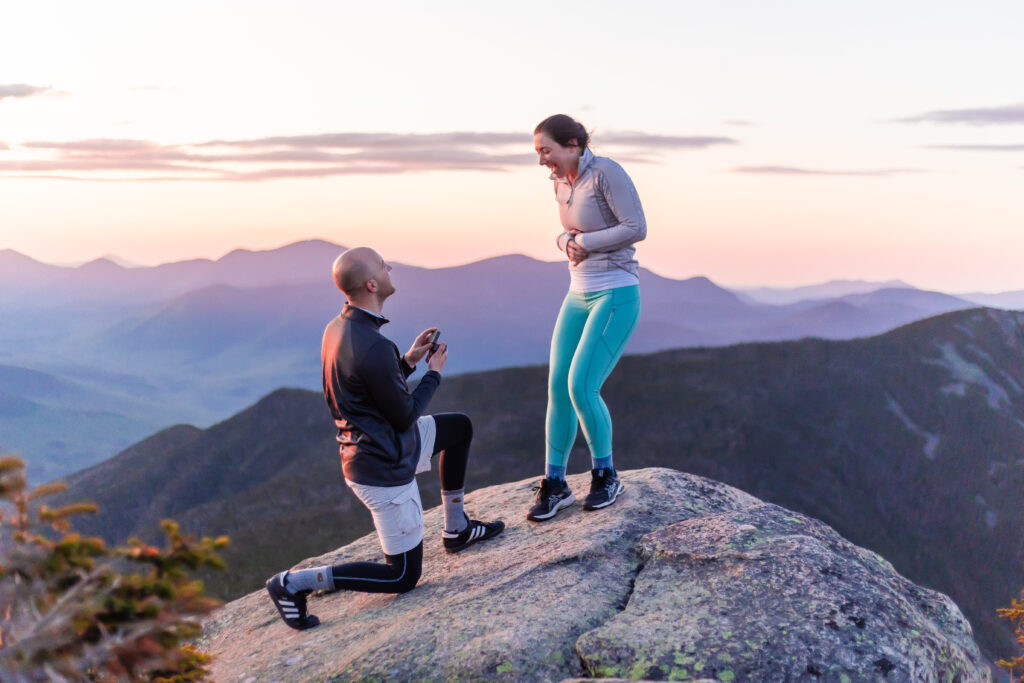 She is so happy because her boyfriend planned a proposal in the White Mountains. 
