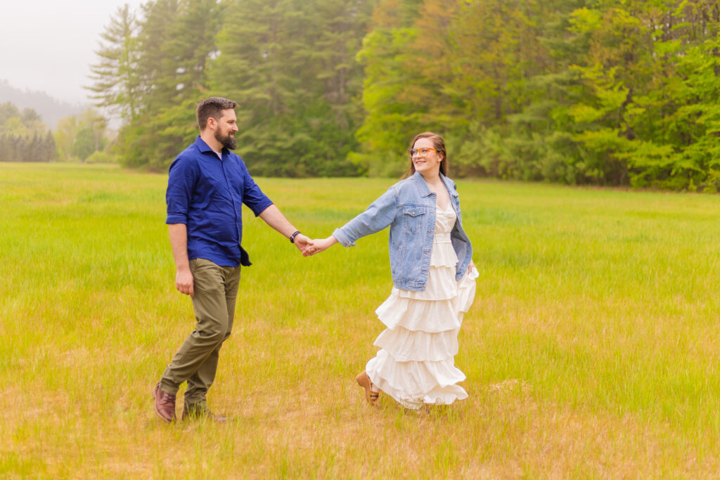 rainy engagement session in NH