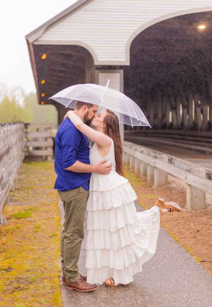 engagement session at Smith Bridge in Plymouth New Hampshire
