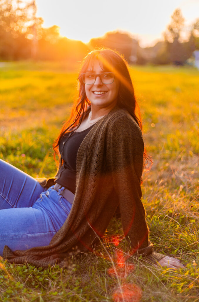 Golden hour senior session in Plymouth New Hampshire