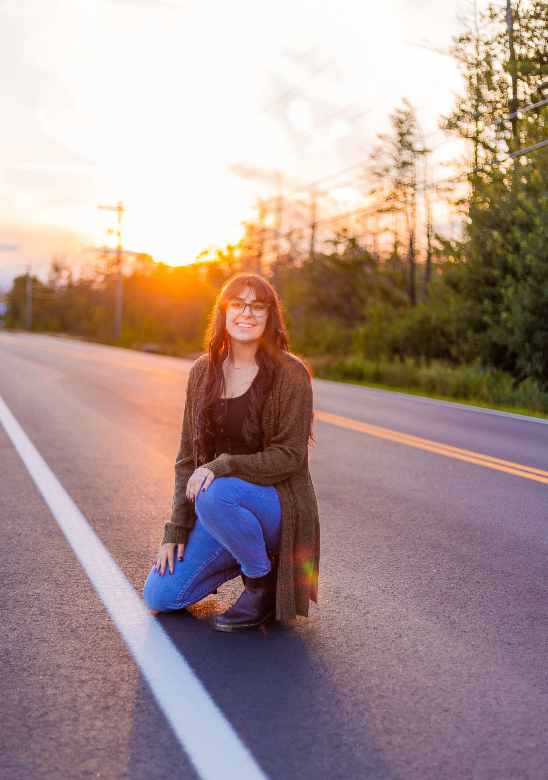 A golden hour senior session in Plymouth New Hampshire.