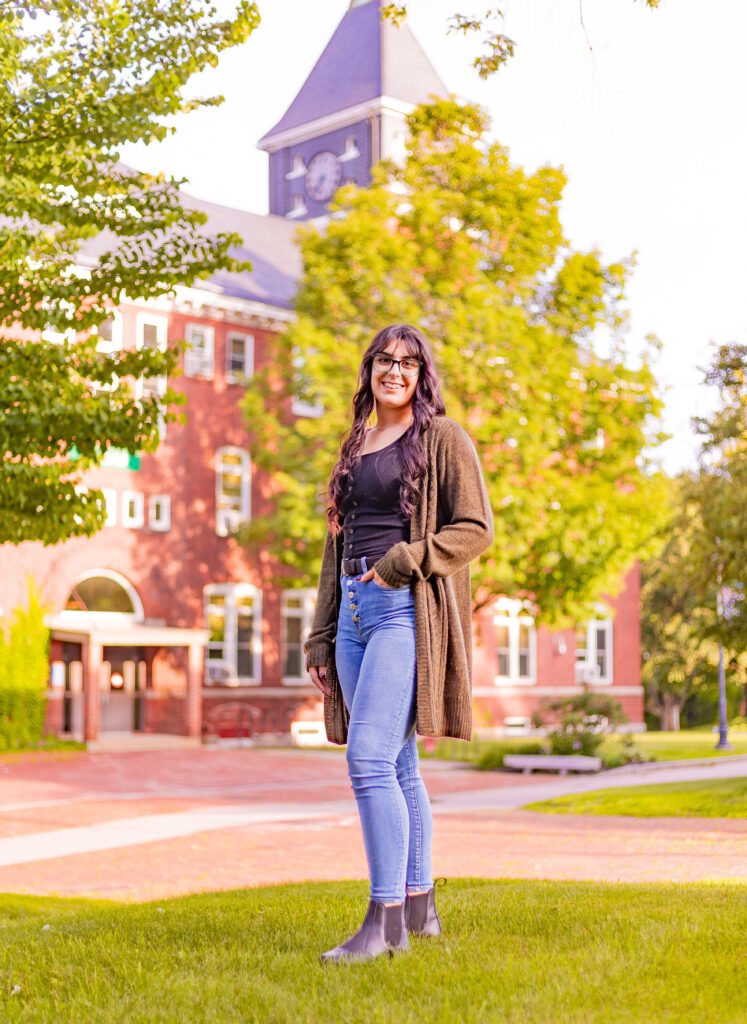Grad session with Alexa on Plymouth State University campus in Plymouth NH.