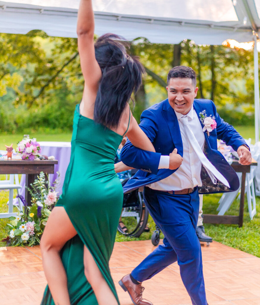 Guests dancing at a wedding in NH.