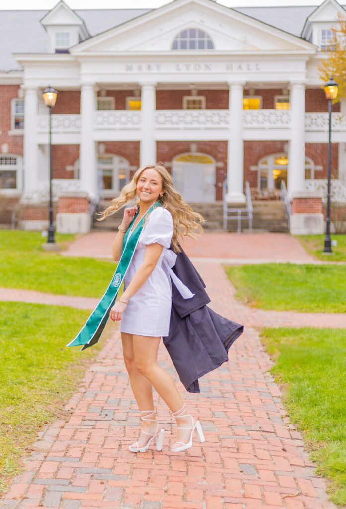 A senior at her Graduation Photo Sessions at Plymouth State University and UNH.
