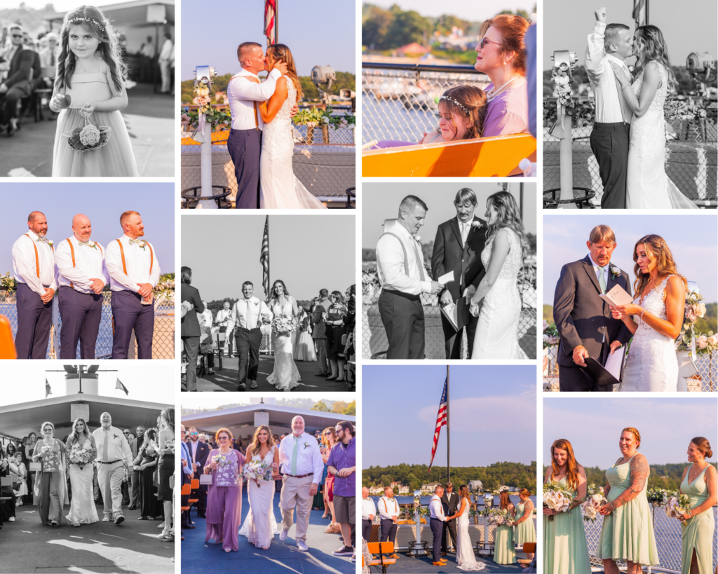 Wedding Ceremony on the Mount Washington Cruise Ship on Lake Winnipesaukee.