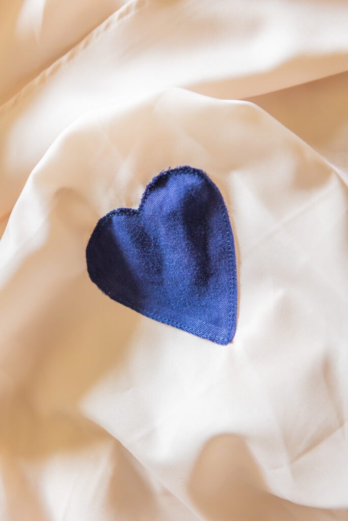 something blue sewn into the brides wedding dress