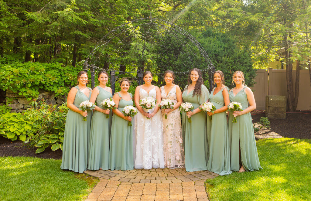 Bridal party in the terrace at the Granite Rose.