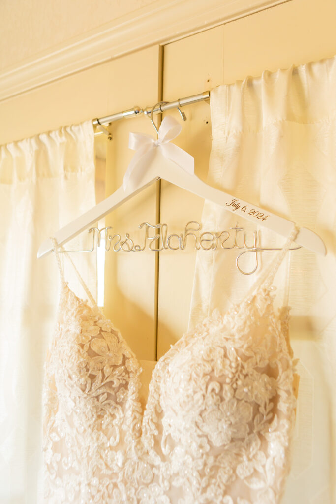 wedding dress with new last name hanger 