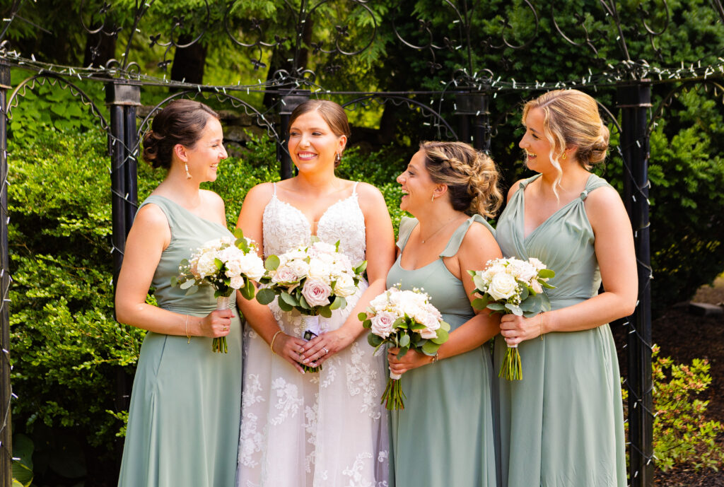 Bride and her college friends in the bridal party.