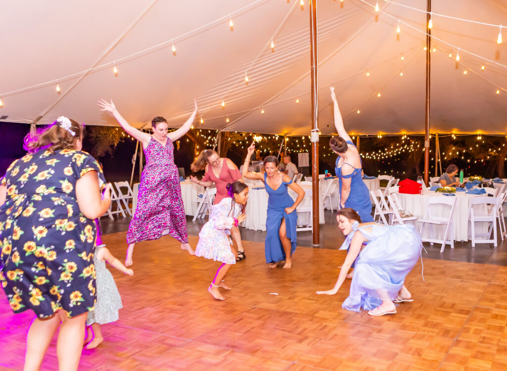 Guests dancing at a NH wedding venue.