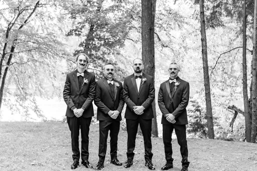 Groomsmen at a wedding at Stone G.arden 