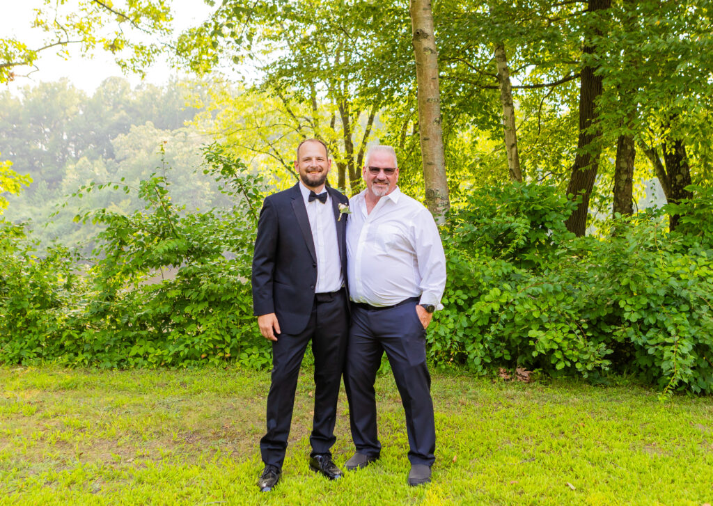 Groom and his father on their wedding day.