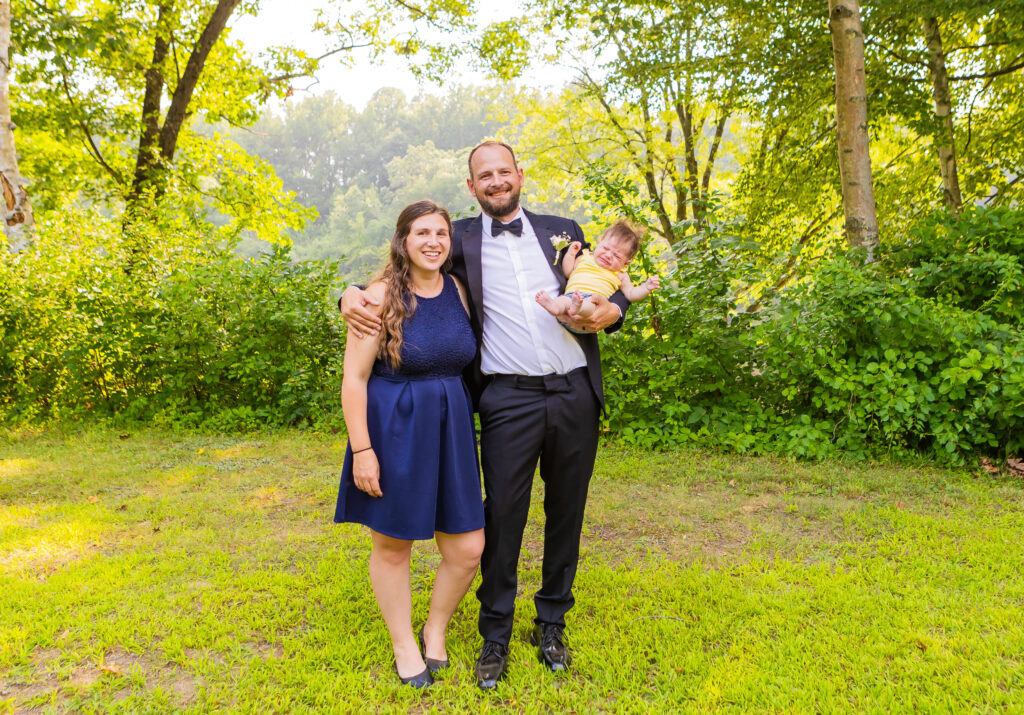 Groom and his sister on their wedding day.