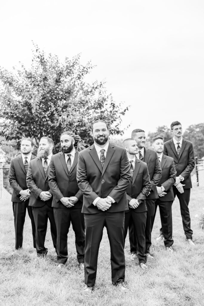 Groomsmen are ready for the Lake Winnipesaukee wedding.