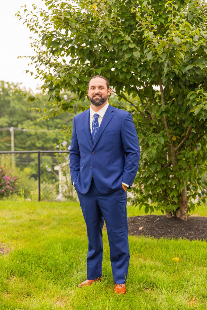 Groom ready for his wedding on Weirs Beach.