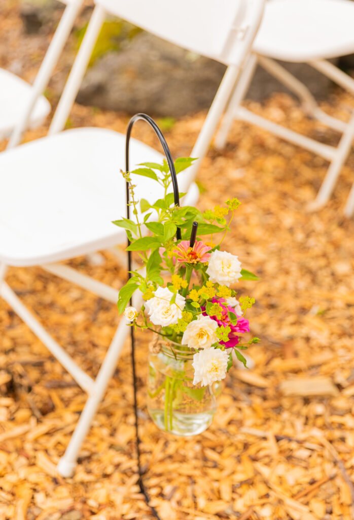 wedding aisle flowers.