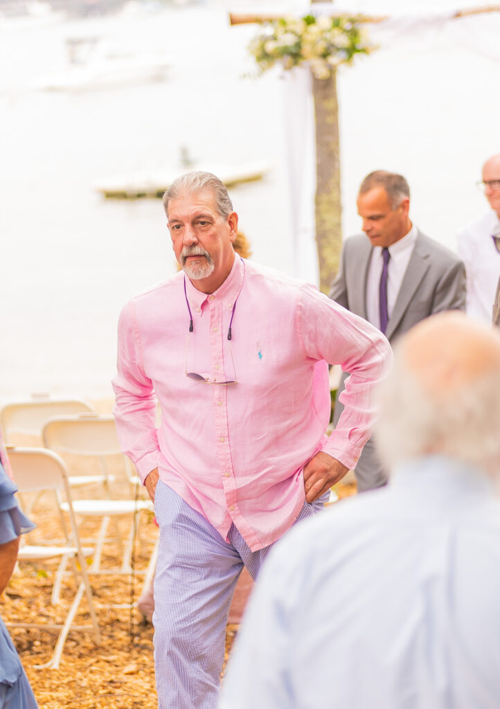 Grooms dad walking.