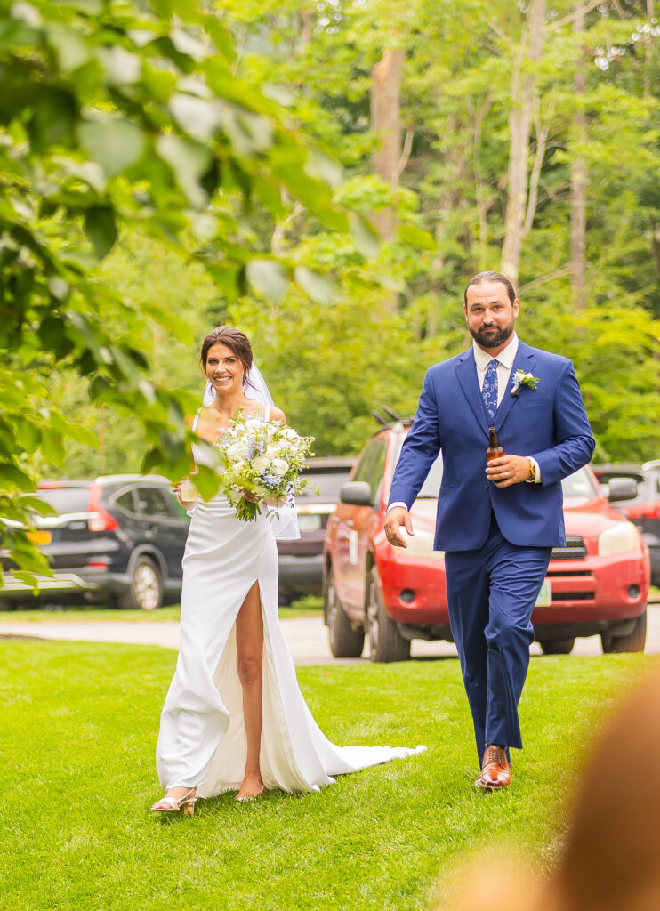 Bride and groom join their family and friends for photos