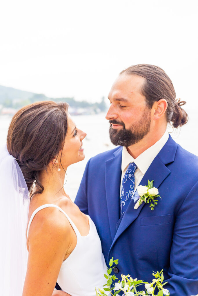 NH bride and groom attire.