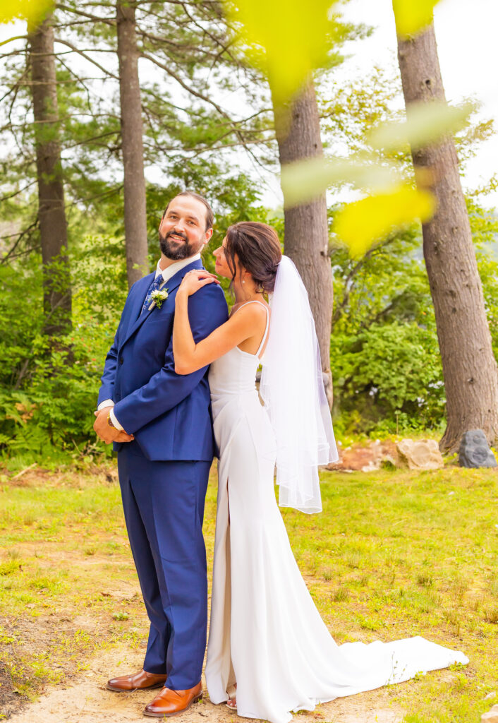 Bride and groom at their White Mountains Wedding.