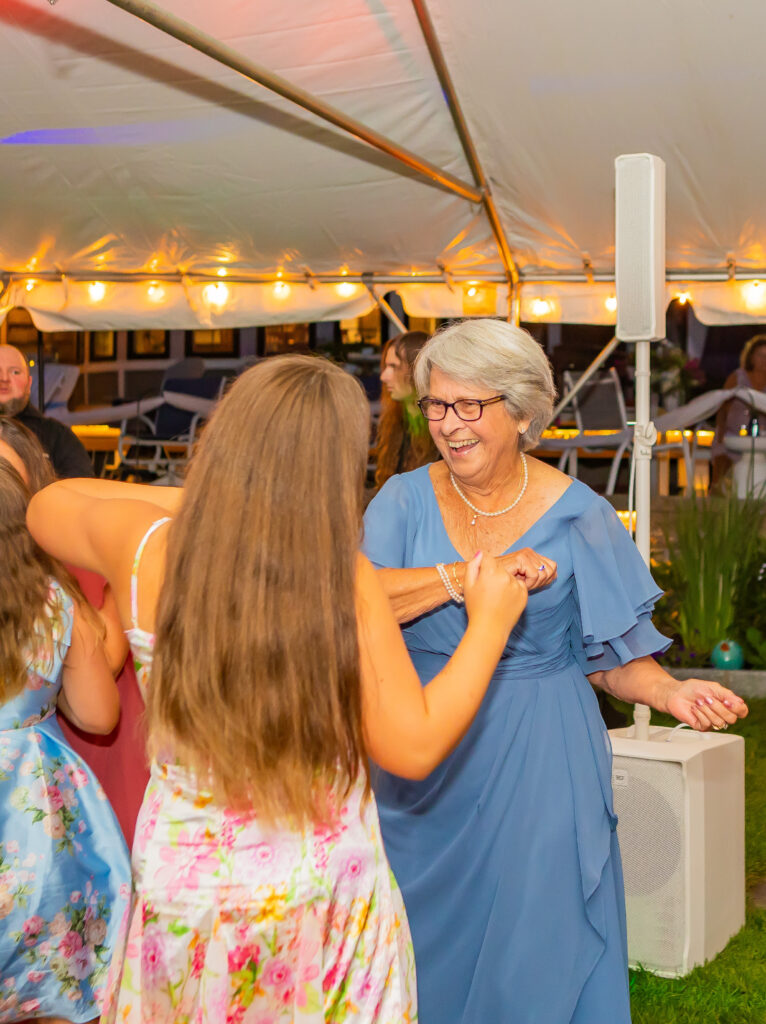 Grandmother dancing at the wedding.