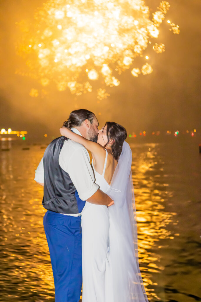 NH Wedding Fireworks Display on Lake Winnipesaukee.