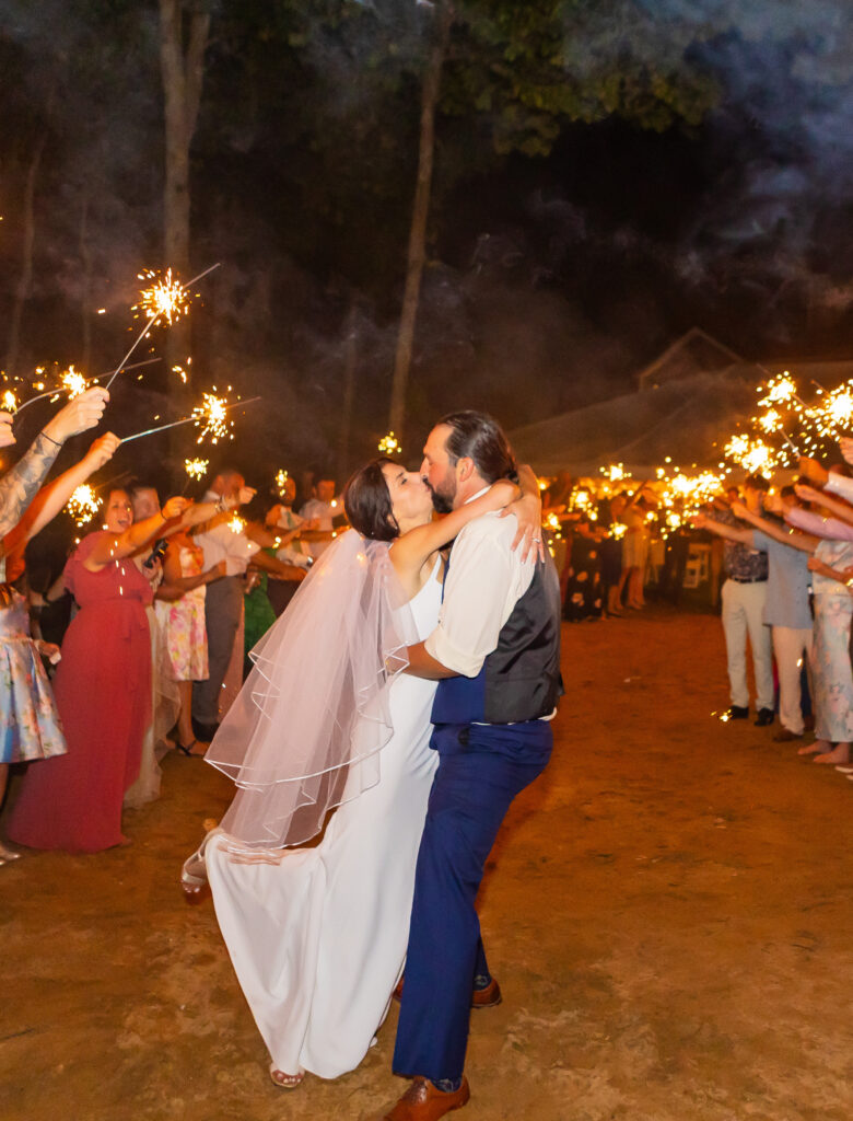 Wedding Sparkler Exit in the Lakes Region NH.