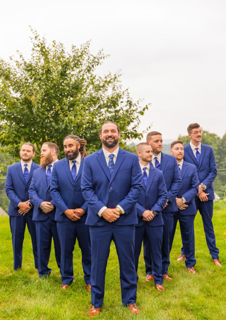 The groom and groomsmen are looking sharp for their big day.