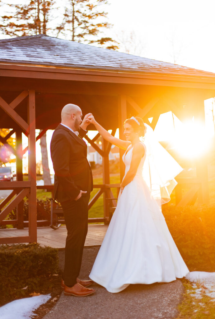 Golden hour at Steele Hill Resort in Sanbornton, New hampshire.