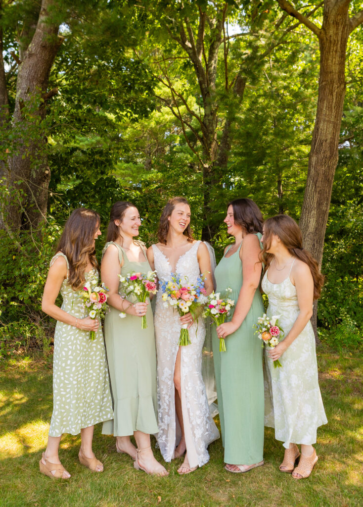 Bride with her bridesmaids