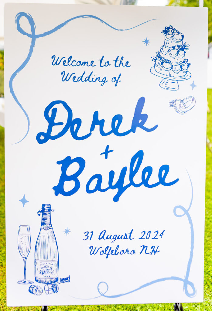 Wedding signs at a New Hampshire white mountains wedding