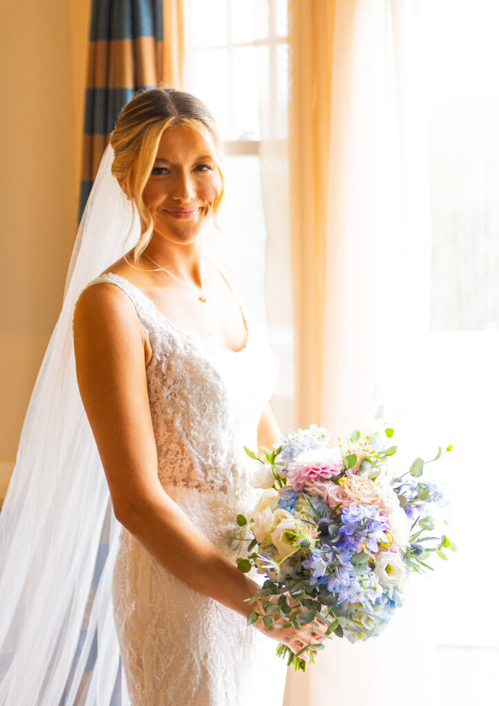 bride at a wedding at the wolfeboro inn
