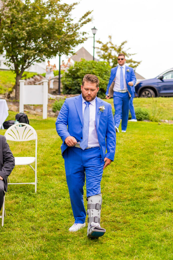 groomsmen walking down the aisle