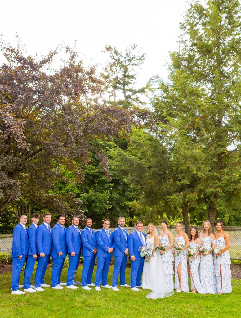 wedding party at their wedding in wolfeboro nh