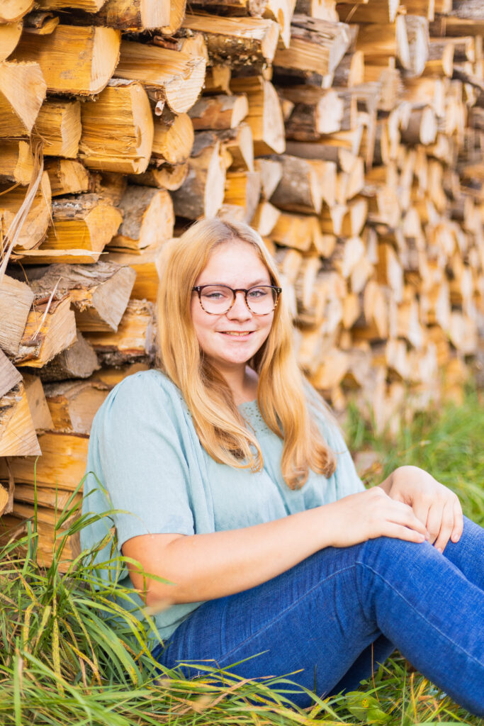 rustic senior portraits southern NH farms and fields