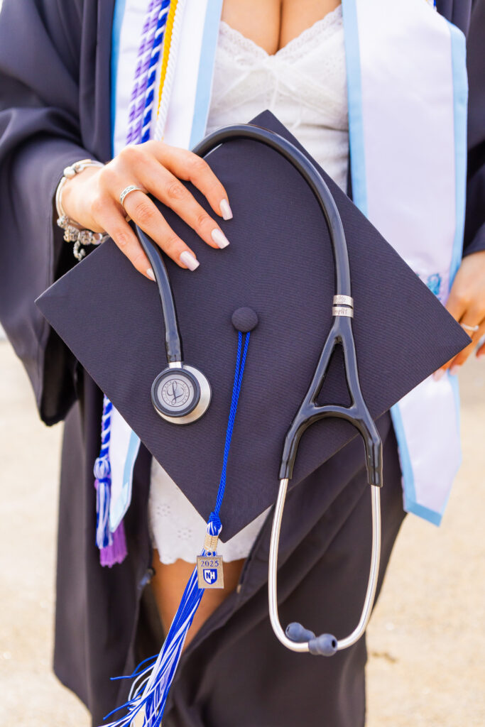 Cap and gown at a UNH grad session.