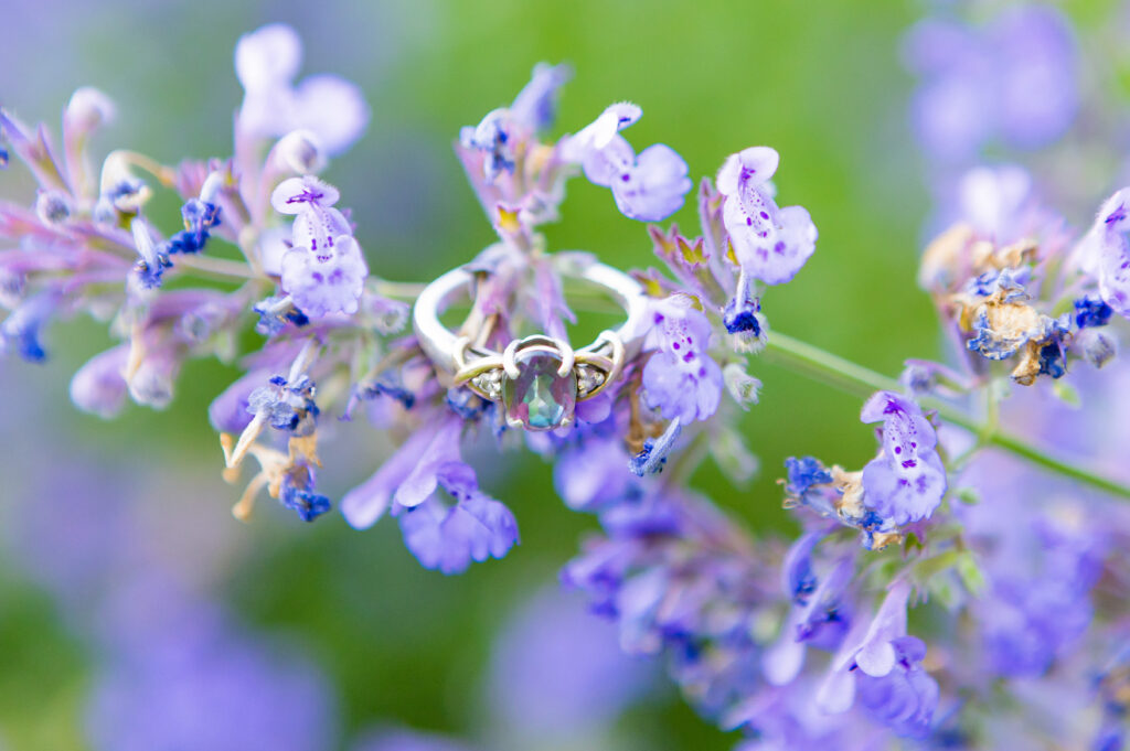 Ring at a spring engagement session in Wolfeboro, New Hampshire.