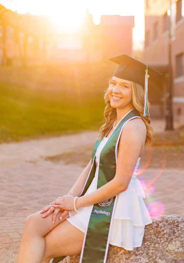 Golden hour grad session at Plymouth State University